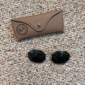 Ray-Ban octagon green Sunglasses with Tan Case